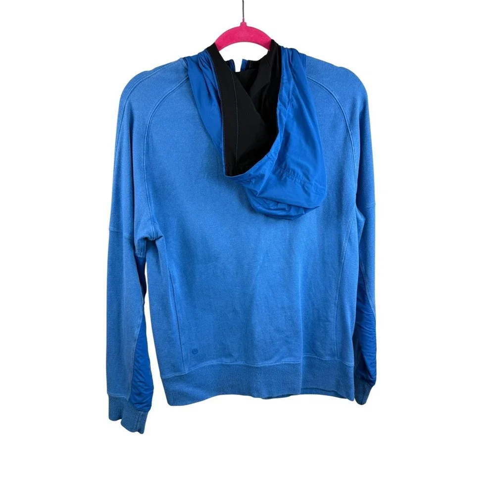 Lululemon Hoodie Mens Medium Blue Full Zip Hooded Hybrid Athletic Pockets‎ Gym
